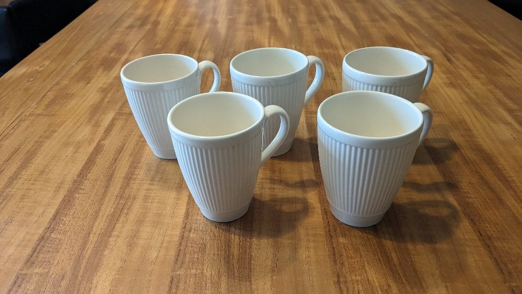 Wedgwood Windsor mok / beker met oor 10 cm 5 stuks, Zo goed als nieuw, Modern, Mok, Ophalen of Verzenden