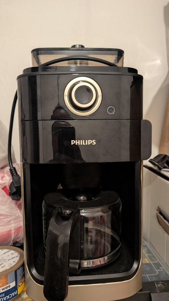 Philips koffiezetapparat met koffiemolen, Ophalen, Koffiemachine, Zo goed als nieuw, 4 tot 10 kopjes