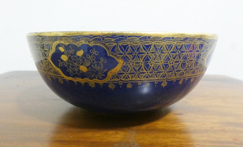 Antieke Chinese Kom-Kobaltblauw met Gouden Decoratie [1597], Ophalen of Verzenden
