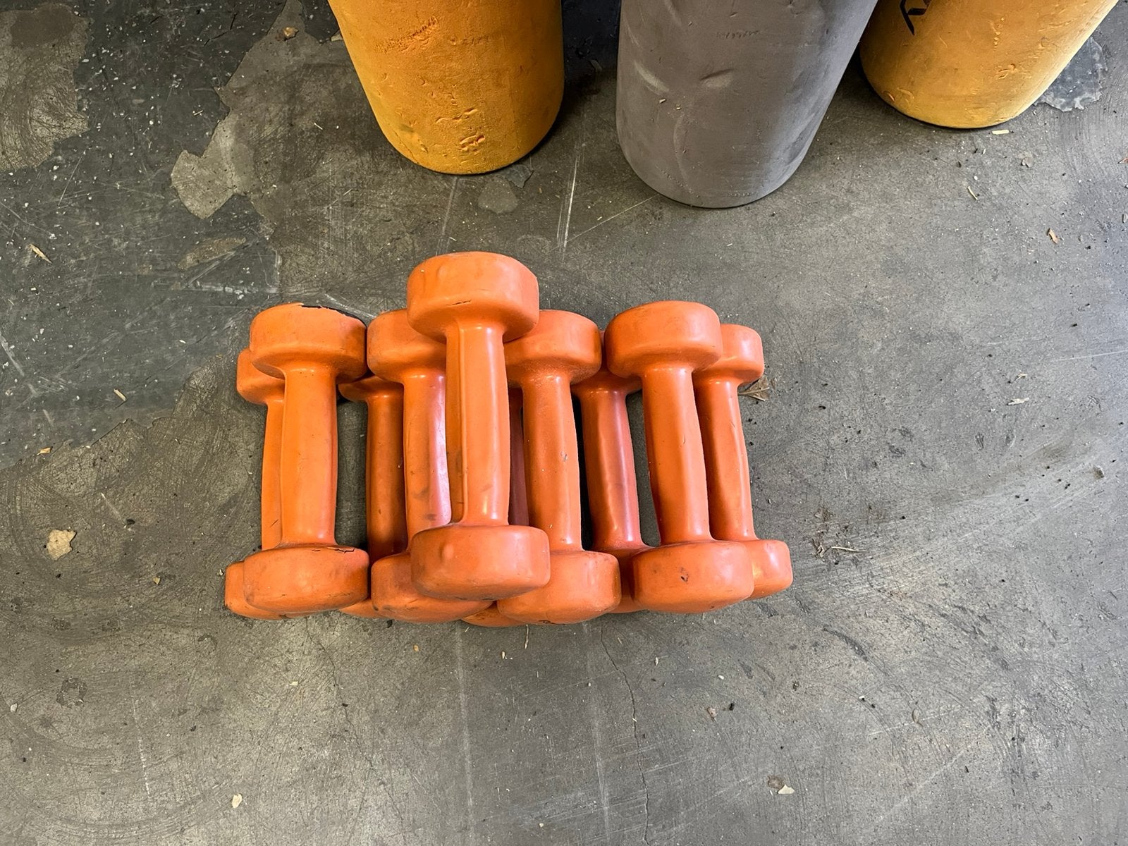 10 x 2 kg rubberen dumbbells gewichten, 10 x 2 kg, Gebruikt, Gewichten, Ophalen of Verzenden