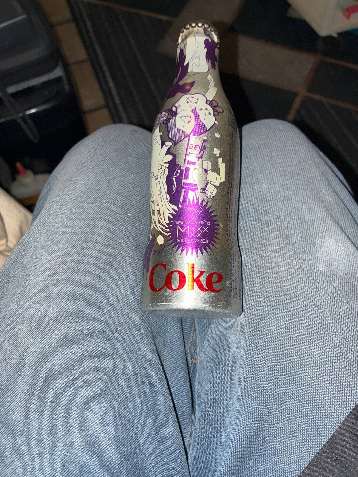 Coca-Cola M5 Limited Edition fles - Zilver/Paars, Ophalen of Verzenden, Gebruikt