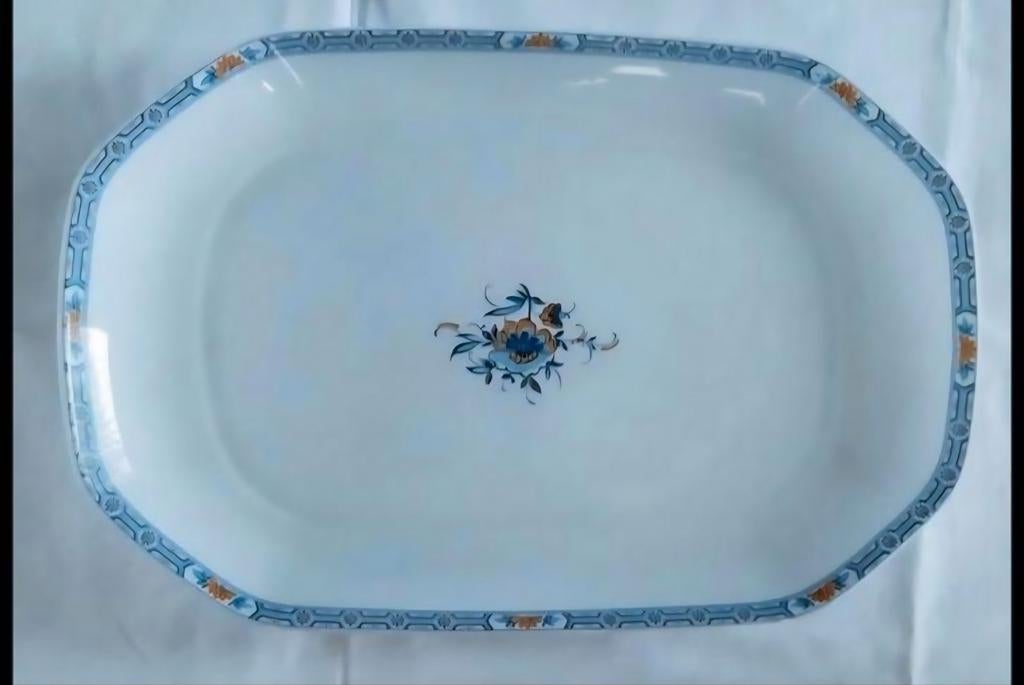 Seltmann Weiden witte ovale schaal blauwe oranje bloemen, Antiek en Kunst, Ophalen of Verzenden