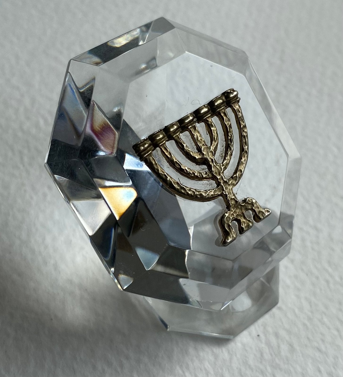 Kristallen beeldje met chanouka opleg 4x5x4cm, Ophalen of Verzenden