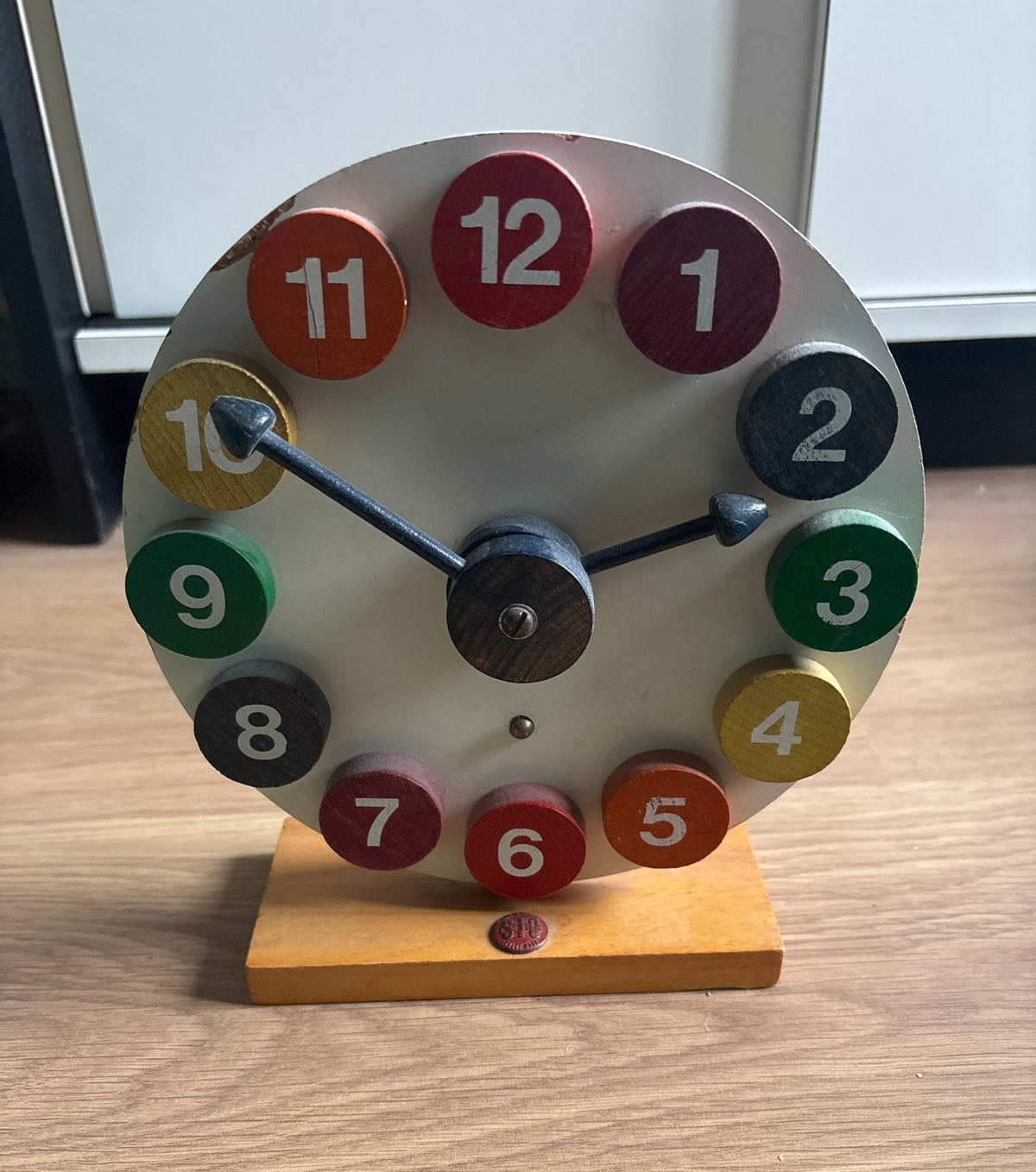 Vintage SIO Houten Leerklok - Educatief Speelgoed, Ophalen of Verzenden