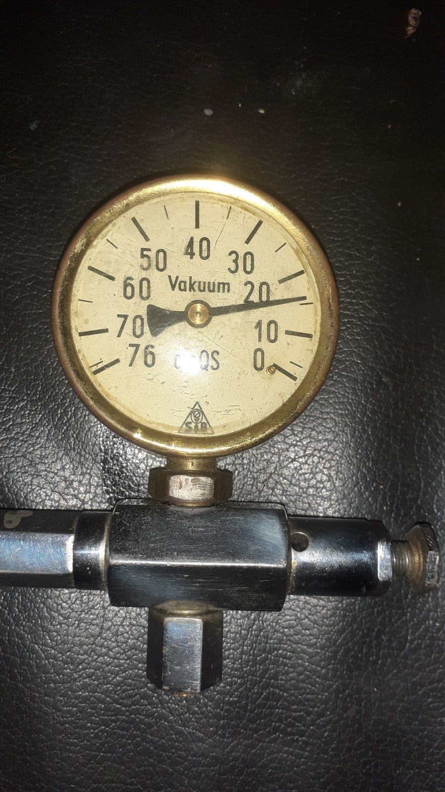 Vintage vacuümmeter met messing behuizing, Ophalen of Verzenden