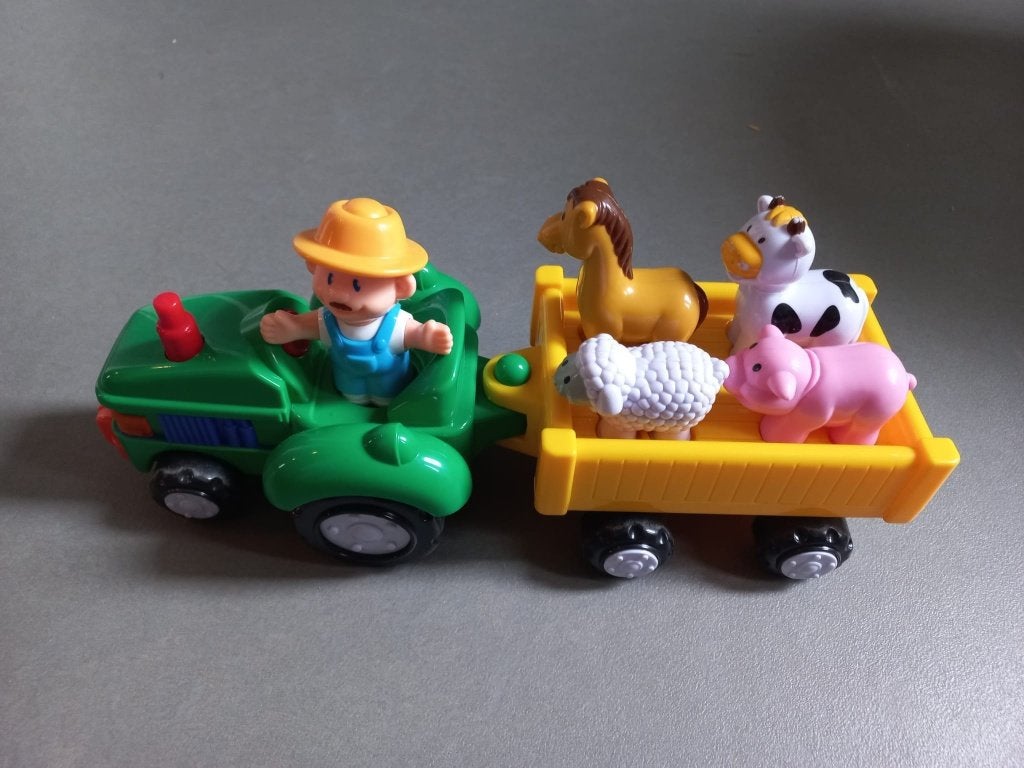 Speelgoedtractor met dieren, Kinderen en Baby's, Ophalen, Gebruikt