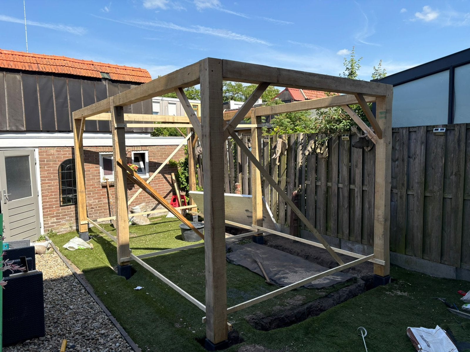 Overkapping pergola, Ophalen, Zo goed als nieuw