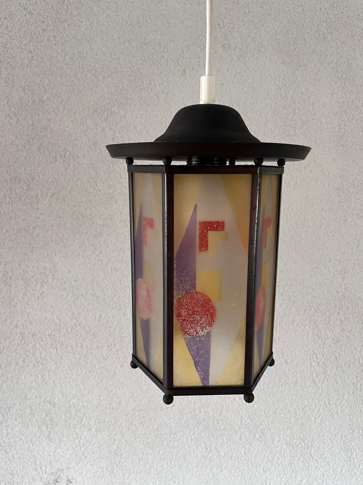 Prachtige Vintage Hanglamp Amsterdamse School/Art Deco, Ophalen of Verzenden, Glas, Art Deco Amsterdamse School Vintage