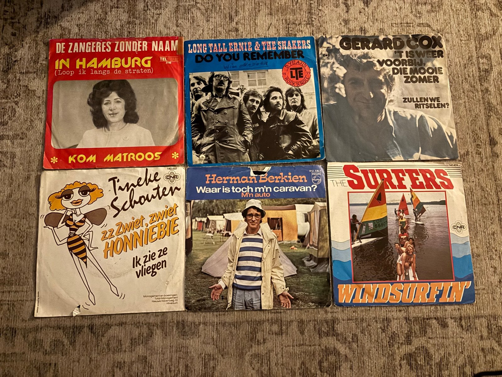 Partij van 6 Nederlandstalige vinyl singles, Gebruikt, 7 inch, Ophalen of Verzenden, EP