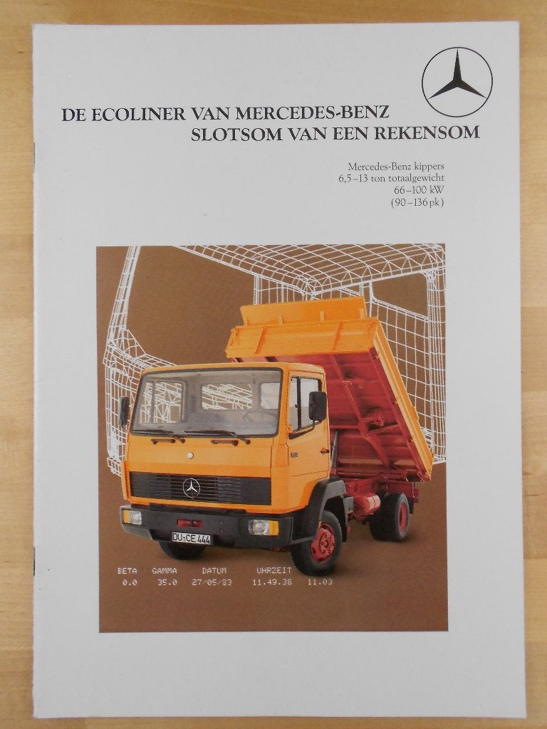 Mercedes Ecoliner Brochure 1987 - 709 809 814 914 1114, Zo goed als nieuw, Mercedes-Benz, Mercedes, Ophalen of Verzenden