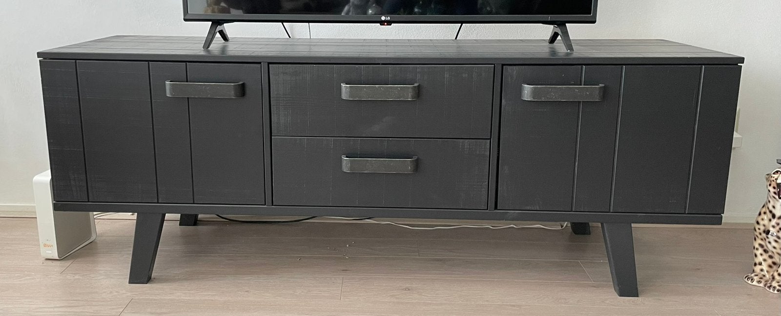 BePureHome Tv Meubel Zwart, Ophalen, 100 tot 150 cm, Zo goed als nieuw, Minder dan 100 cm