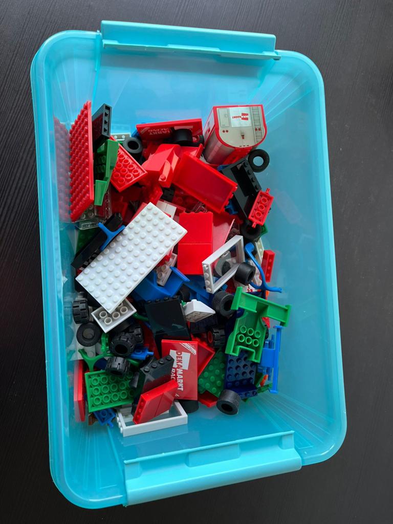 Krat vol Dekamarkt ‘lego’ oa boerderij en racen, Kinderen en Baby's, Speelgoed | Bouwstenen, Ophalen, Overige merken