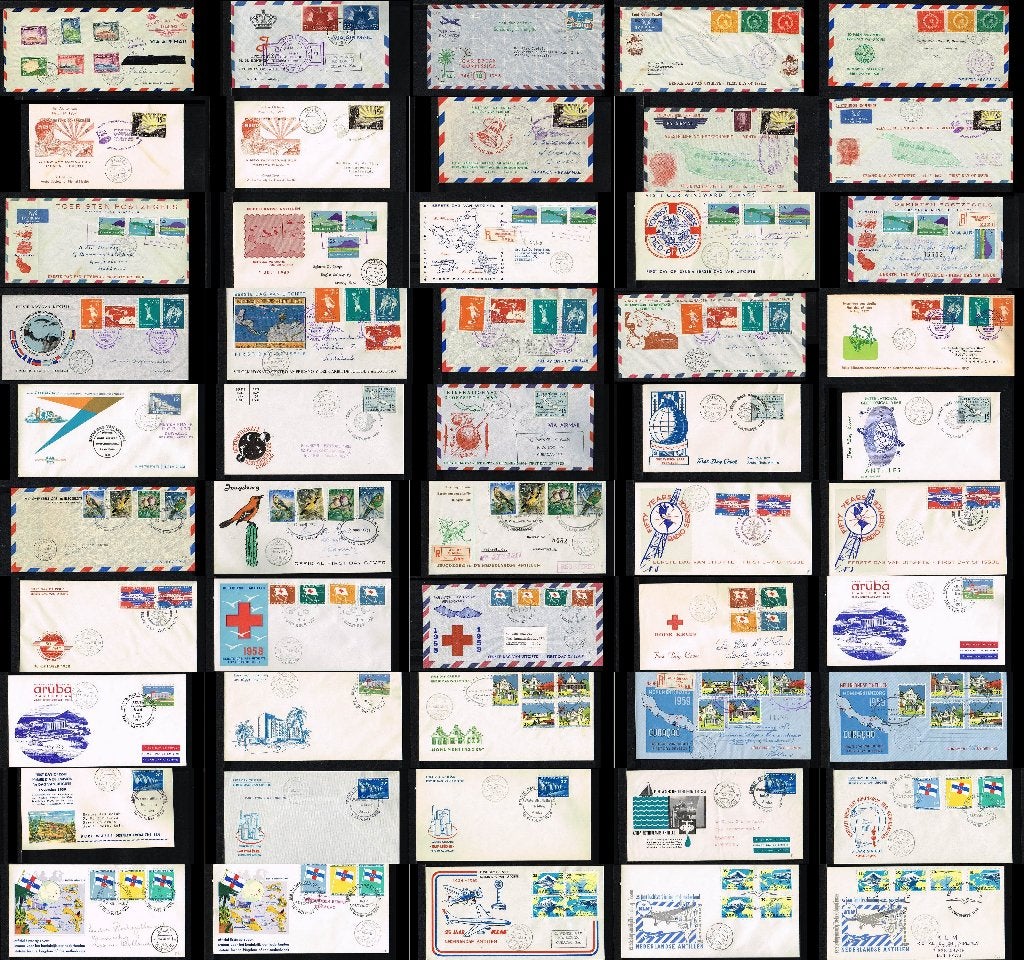 490x ++ FDC's Nederlandse Antillen tussen 1943 en 2000 [X11], Postzegels en Munten, Postzegels | Eerstedagenveloppen, Ophalen of Verzenden