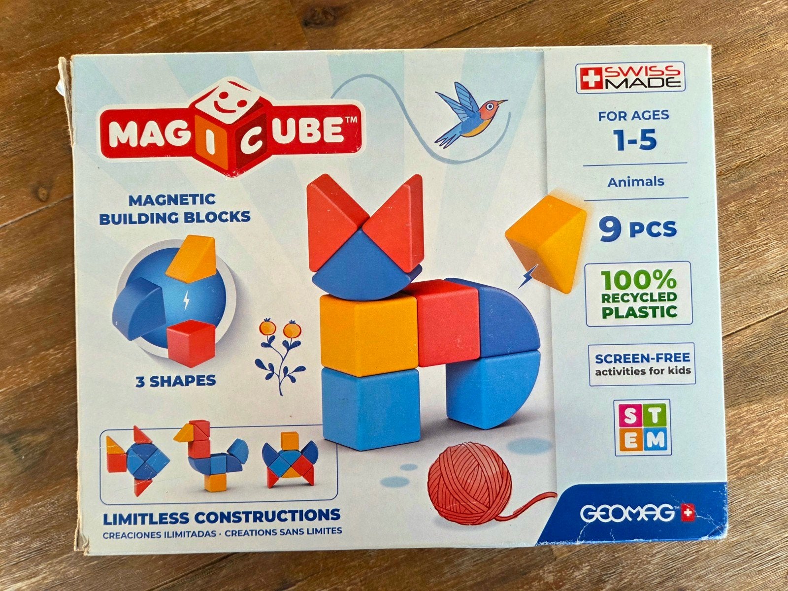 Geomag Magicube magnetische bouwblokken - Dieren (9 st.), Ophalen of Verzenden, Zo goed als nieuw, Overige merken