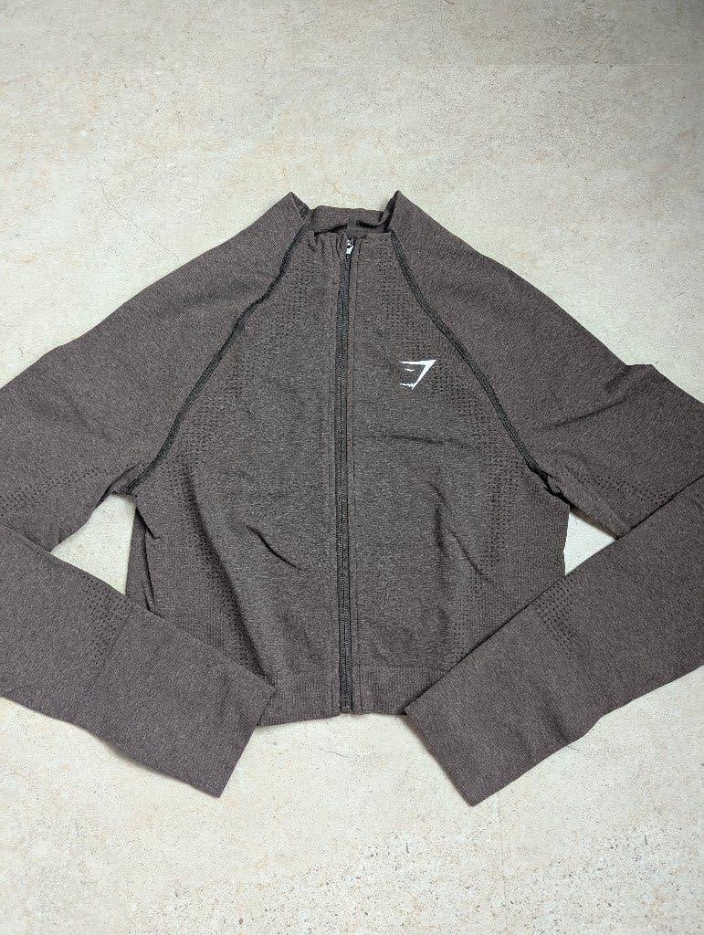 Gymshark sporttop met rits - Maat XL, Bruin, Verzenden, Maat 46/48 (XL) of groter, Gymshark