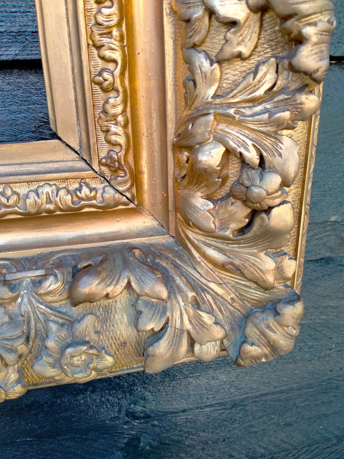 Antieke Gouden Schilderijlijst - Barok Stijl, Huis en Inrichting, Woonaccessoires | Lijsten, Gebruikt, Schilderijlijst, Met sierrand