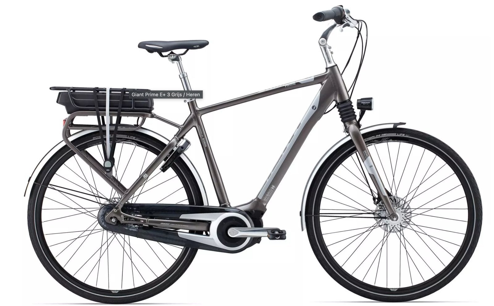 Giant Prime E+3 Hybride heren E-bike maat L Charcoal Grijs, 59 cm of meer, Ophalen, Gebruikt, Giant