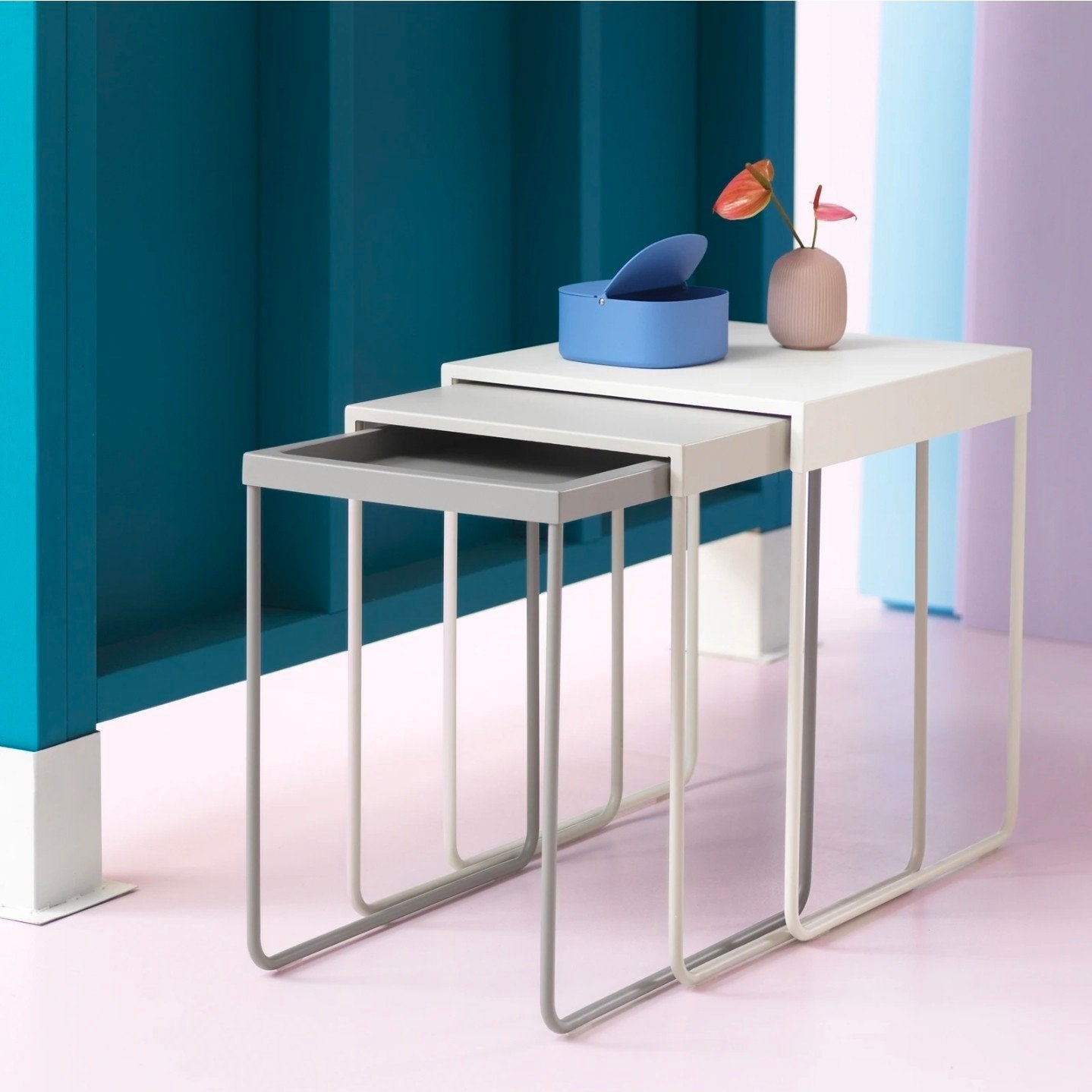 IKEA GRANBODA - Set van 3, Ophalen, Minder dan 55 cm, Metaal of Aluminium, Vierkant