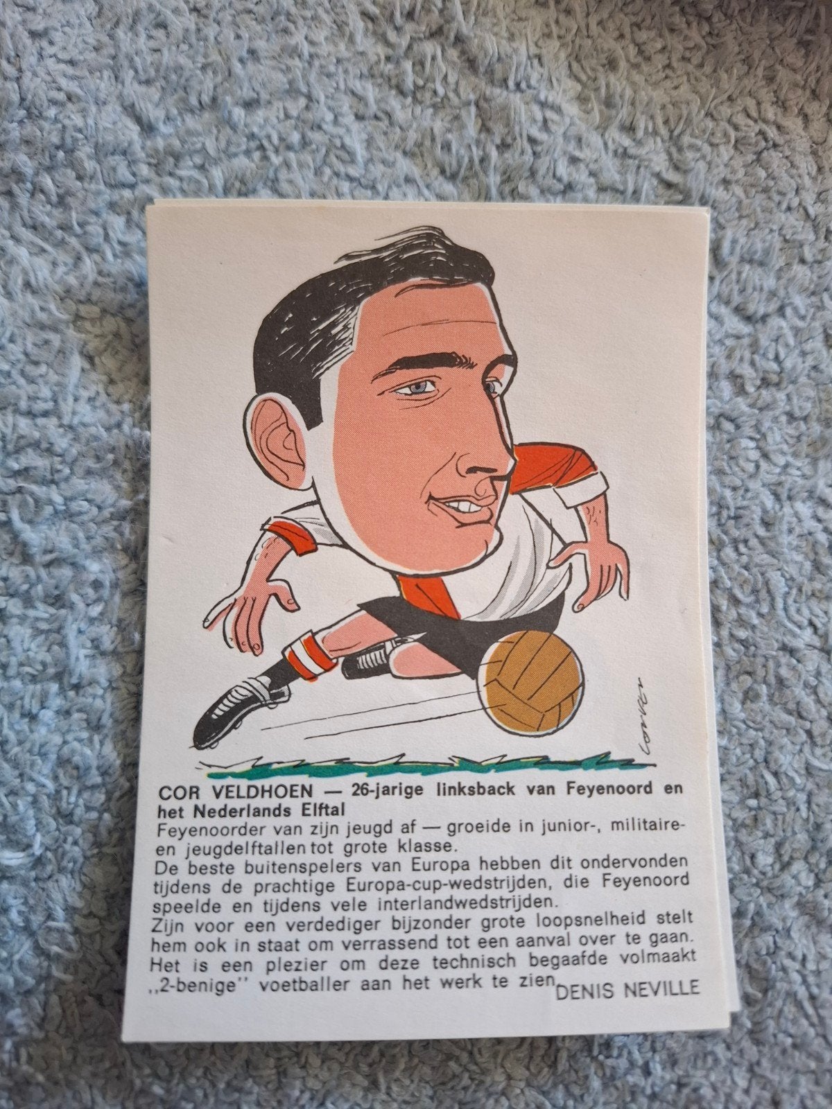 Cartoon Cor Veldhoen, Verzamelen, Ophalen of Verzenden, Nieuw, Feyenoord, Poster, Plaatje of Sticker