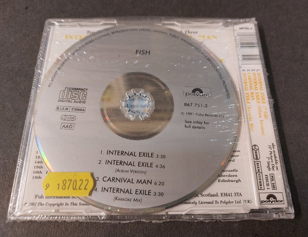 Fish Marillion CD-SINGLE GESEALED ! Internal Exile 1991, Verzenden, Maxi-single, 1 single, Pop