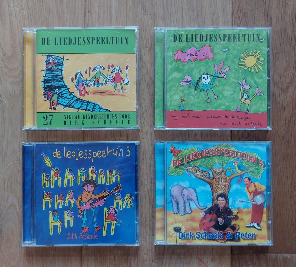 Cd's van Dirk Scheele - De liedjesspeeltuin deel 1 t/m 4, Cd's en Dvd's, Ophalen of Verzenden, Zo goed als nieuw