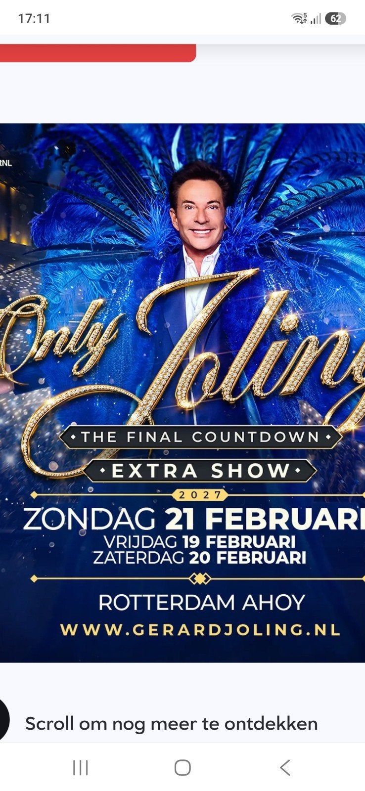 7 kaarten Gerard Joling 21 februari 2027 middag, Drie personen of meer