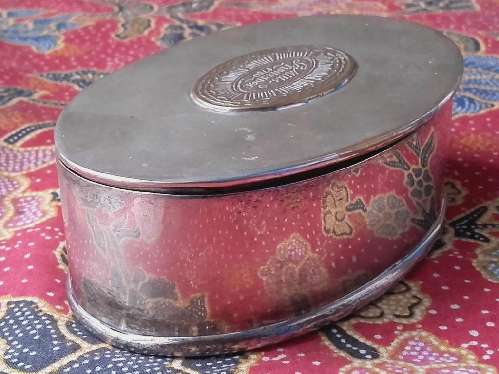 Mooi antiek silverplate doosje uit Engeland voor snuiftabak., Ophalen of Verzenden