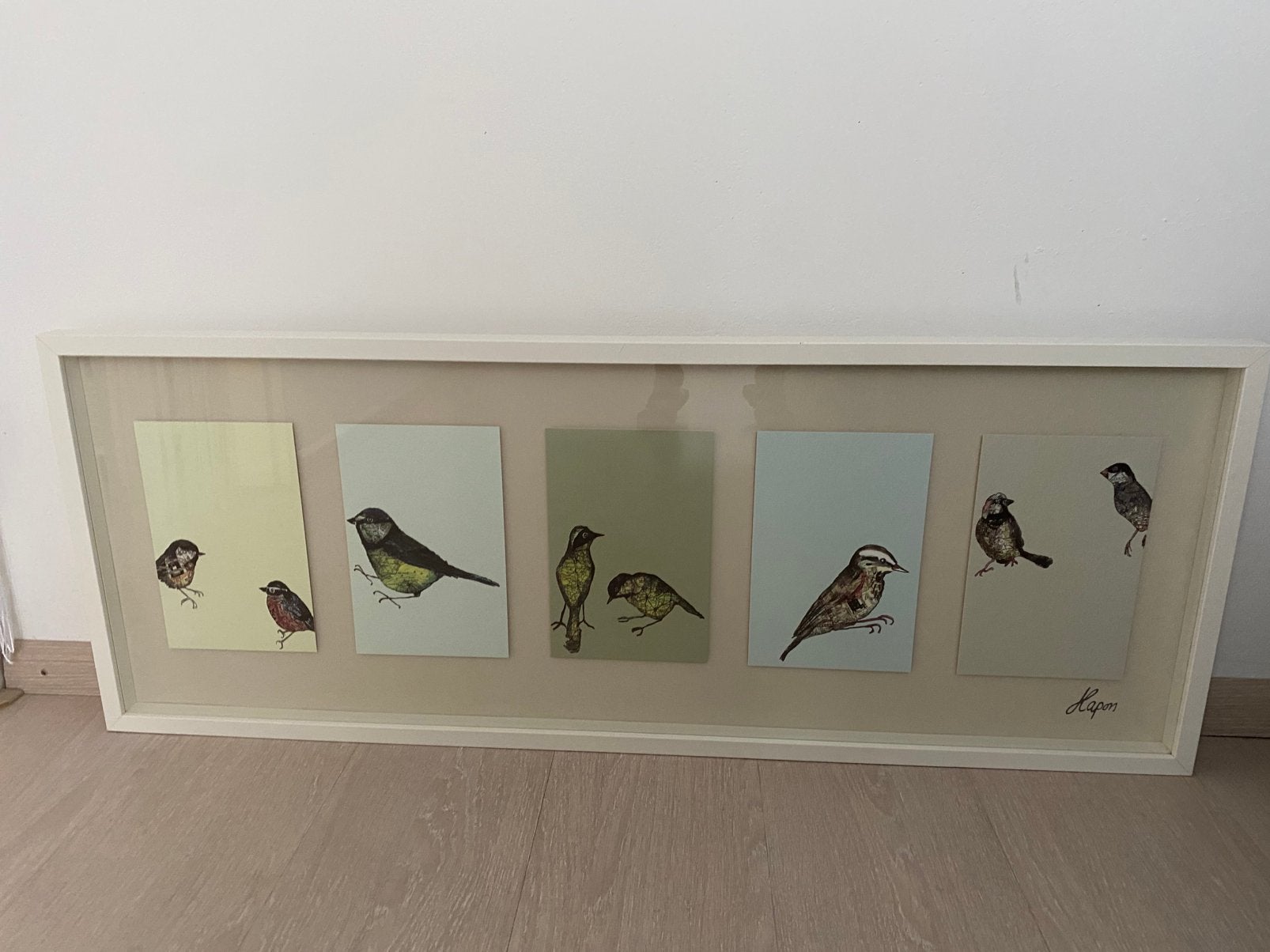Vogels in lijst, Ophalen of Verzenden, Zo goed als nieuw, Minder dan 50 cm, Foto of Poster