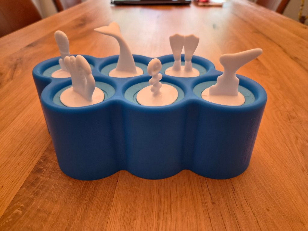 Zoku slow pop ijsmaker, visfiguurtjes, 6 stuks, blauw, Overige typen, Ophalen of Verzenden, Zo goed als nieuw