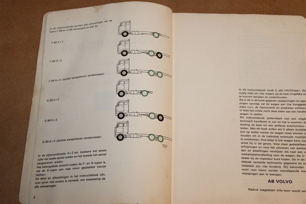 Volvo F89 G89 ca. 1971 — Instructieboek met Schema, Ophalen of Verzenden