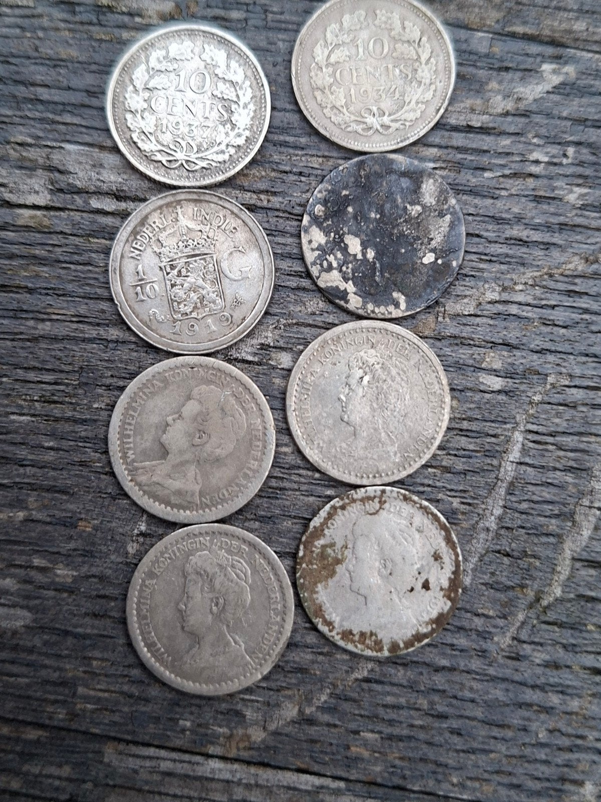 Zilveren vooroorlogs dubbeltjes Wilhelmina, Setje, Zilver, Ophalen of Verzenden, 10 cent