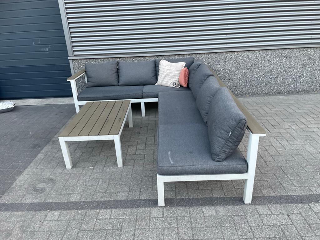 Intratuin Hoekloungeset Wit Aluminium -  Verstelbaar