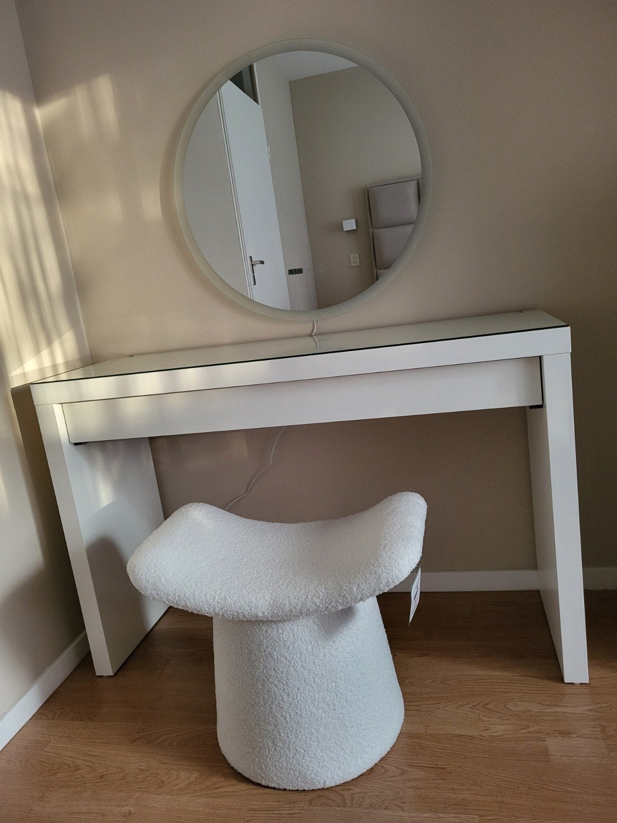 poef wit, Ophalen, Nieuw, 50 tot 100 cm, Minder dan 100 cm