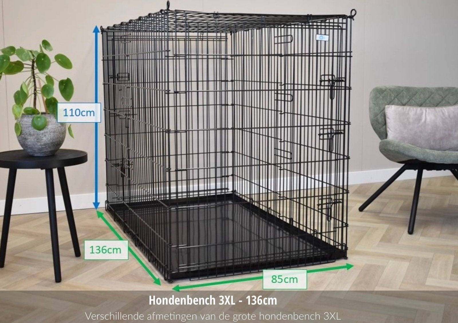 XXXL hondenbench, Ophalen, Zo goed als nieuw