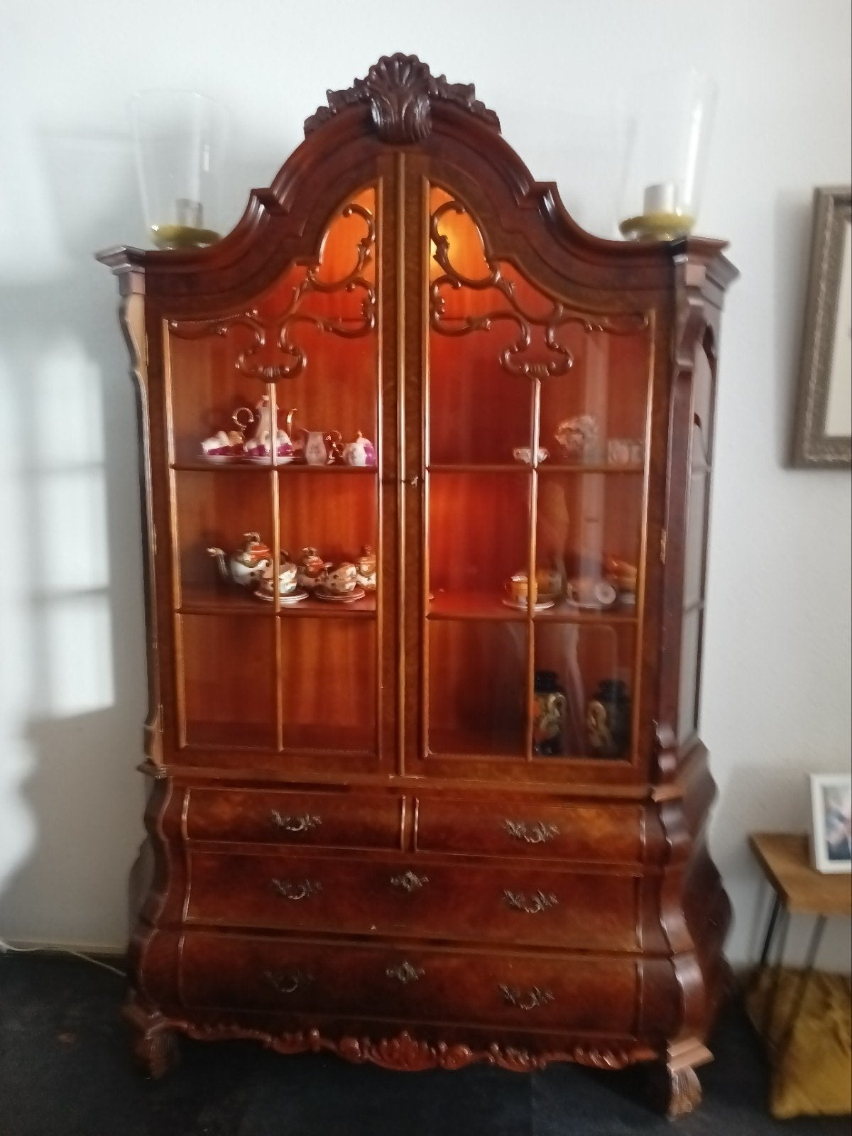 Te koop antieke Franse vitrine kast, Ophalen of Verzenden