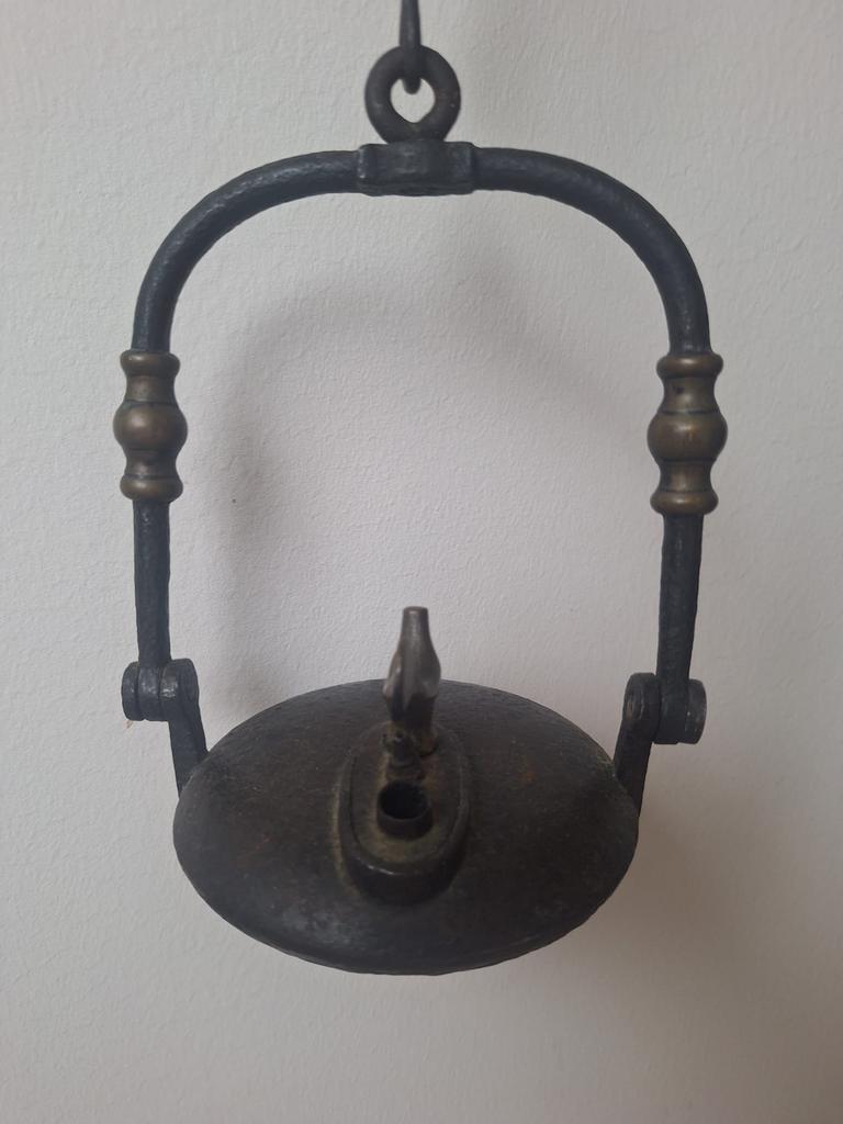 Antiek Franse mijnwerkers olielamp, Ophalen of Verzenden