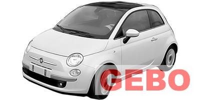 Fiat 500 2007/2015 voorkop bumper motorkap spatborden  plaat
