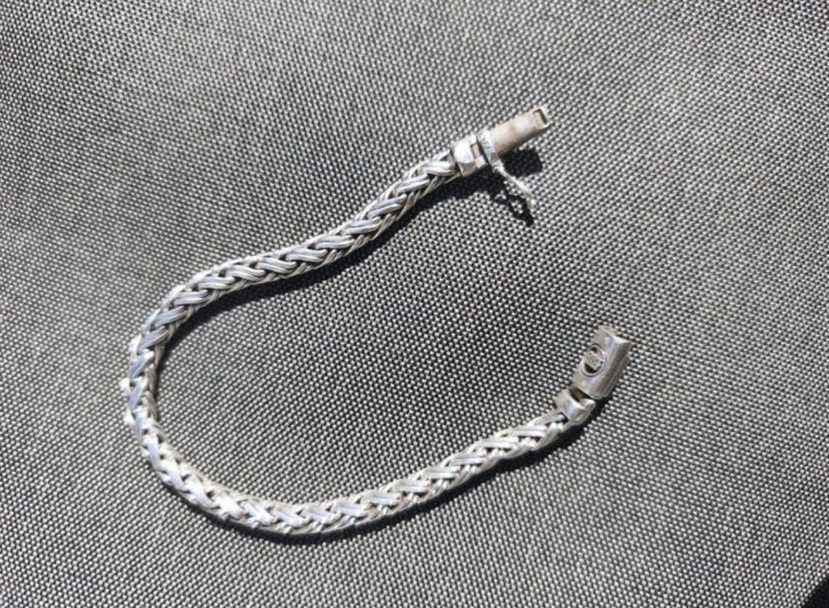 Zilveren Buddha to Buddha armband 925 lichtelijj genbruikt, Ophalen of Verzenden, Gebruikt, Zilver