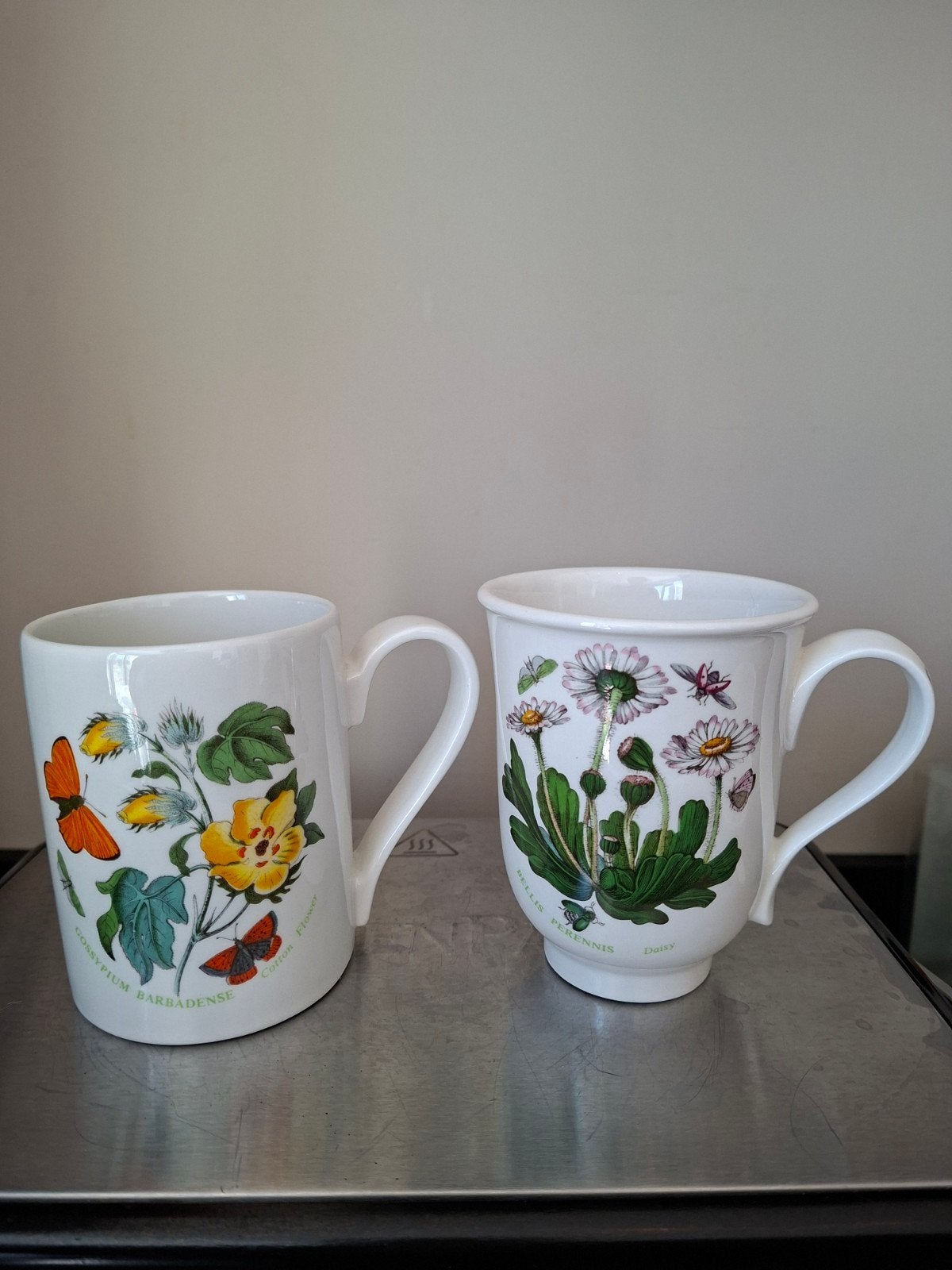 Twee puntgave Portmeirion Botanica Garden porseleinen mokken, Huis en Inrichting, Keuken | Servies, Overige merken, Zo goed als nieuw