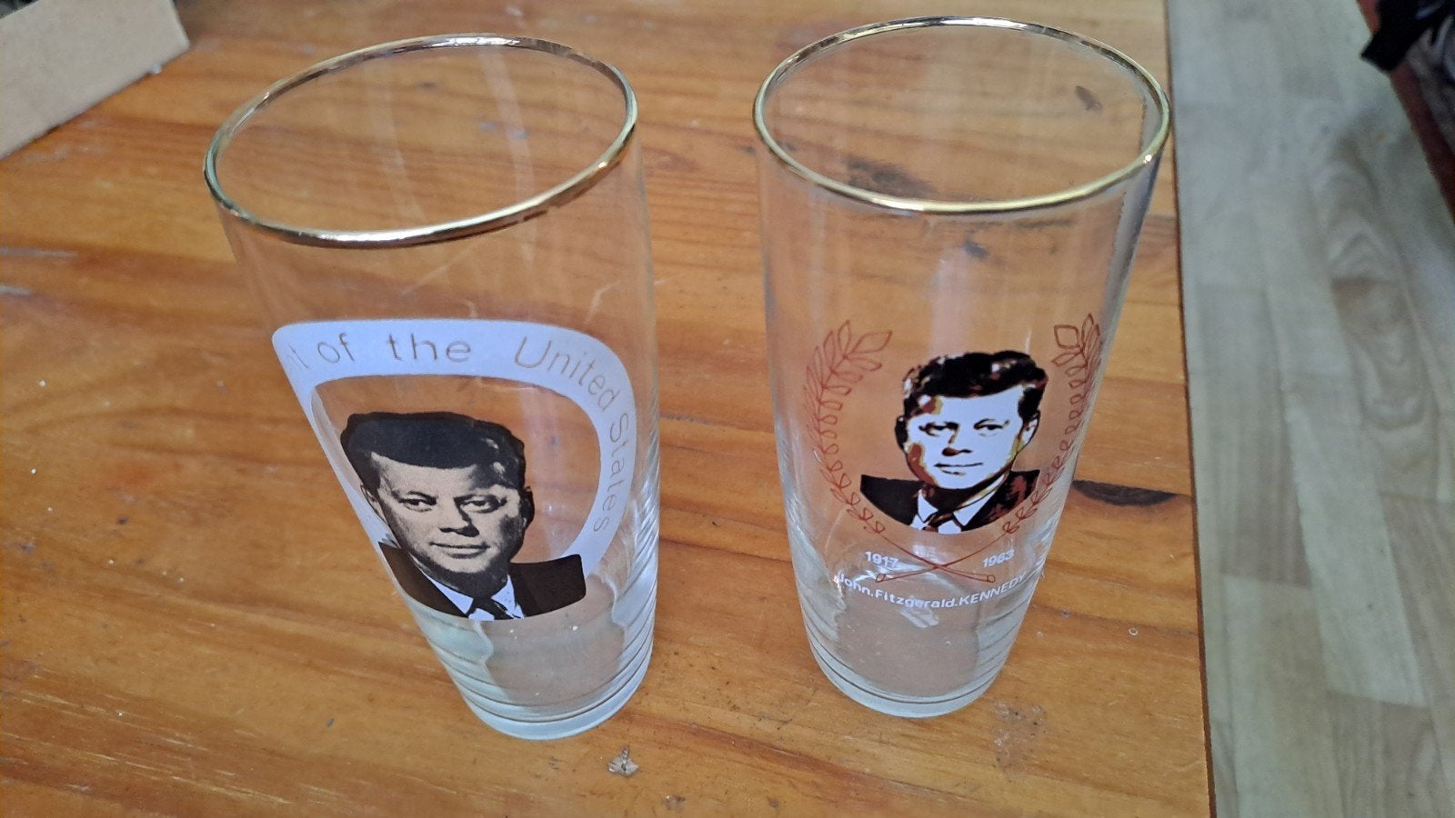 Vintage JFK Kennedy Glazen Set - Presidentiële Memorabilia, Ophalen of Verzenden