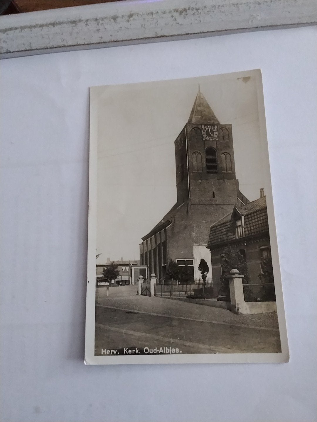 Oude Ansichtkaart Hervormde Kerk Oud-Alblas, Ophalen of Verzenden, Voor 1920, Gelopen, Zuid-Holland