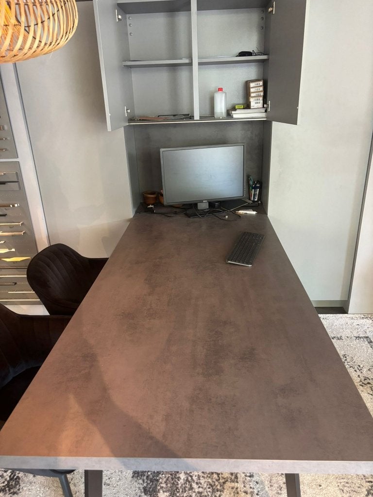 Lang bureau inclusief opbergkasten, Ophalen, 90 cm, Zo goed als nieuw, Demontabel