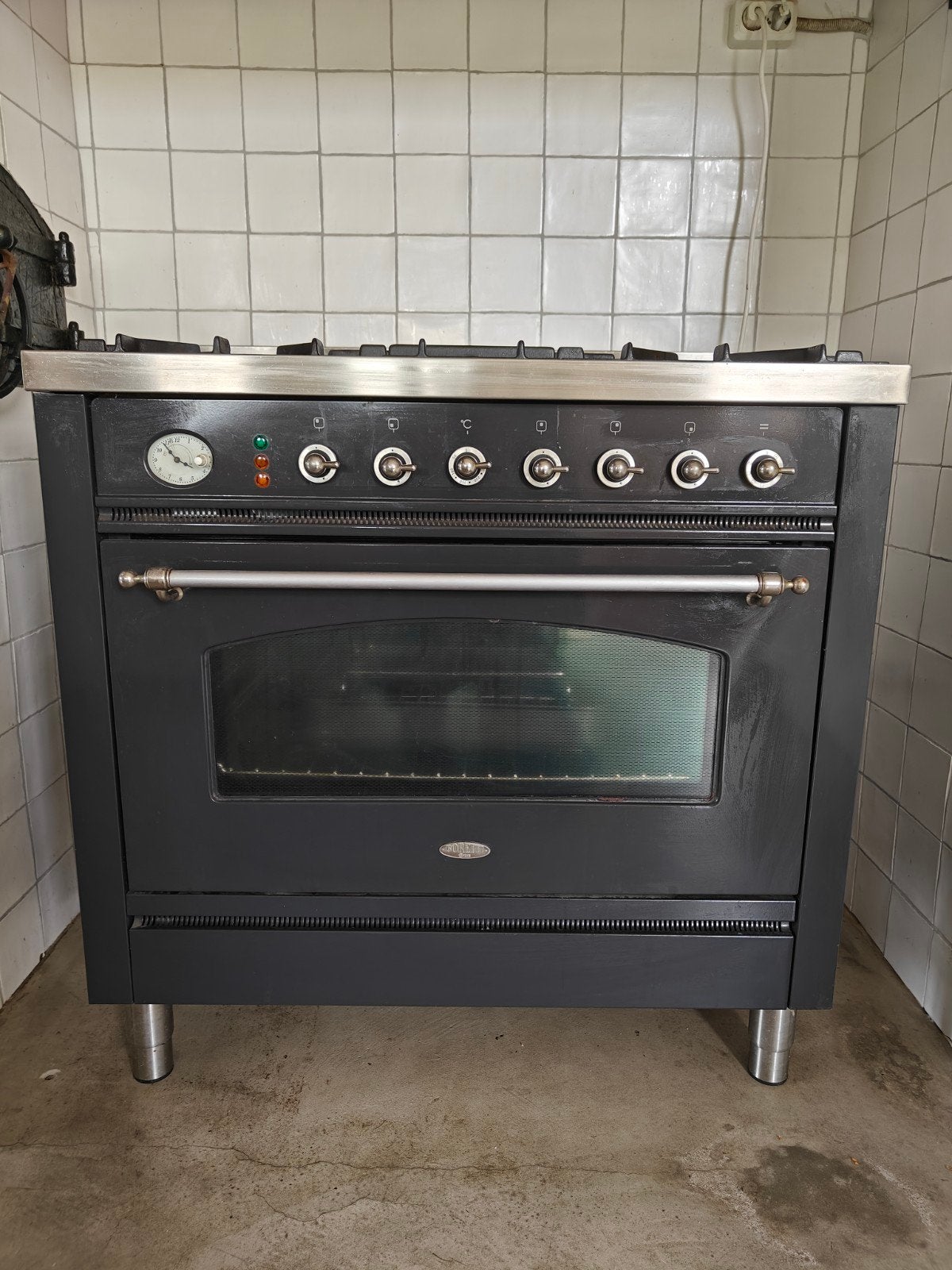Boretti gasfornuis met electrische oven. 90 cm breed, Witgoed en Apparatuur, Fornuizen, Ophalen, Gebruikt, 60 cm of meer, Gas
