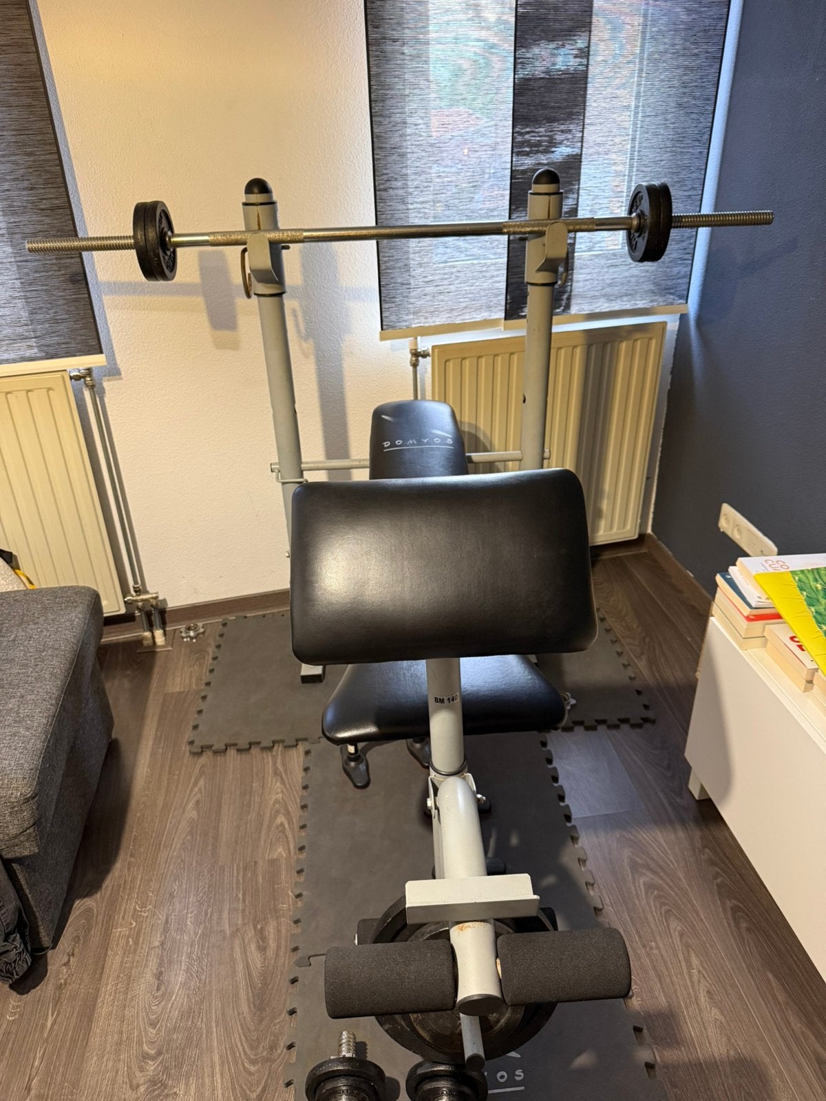 Bench - halter - dumbbells, Sport en Fitness, Fitnessmaterialen, Ophalen, Gebruikt, Fitnessbank