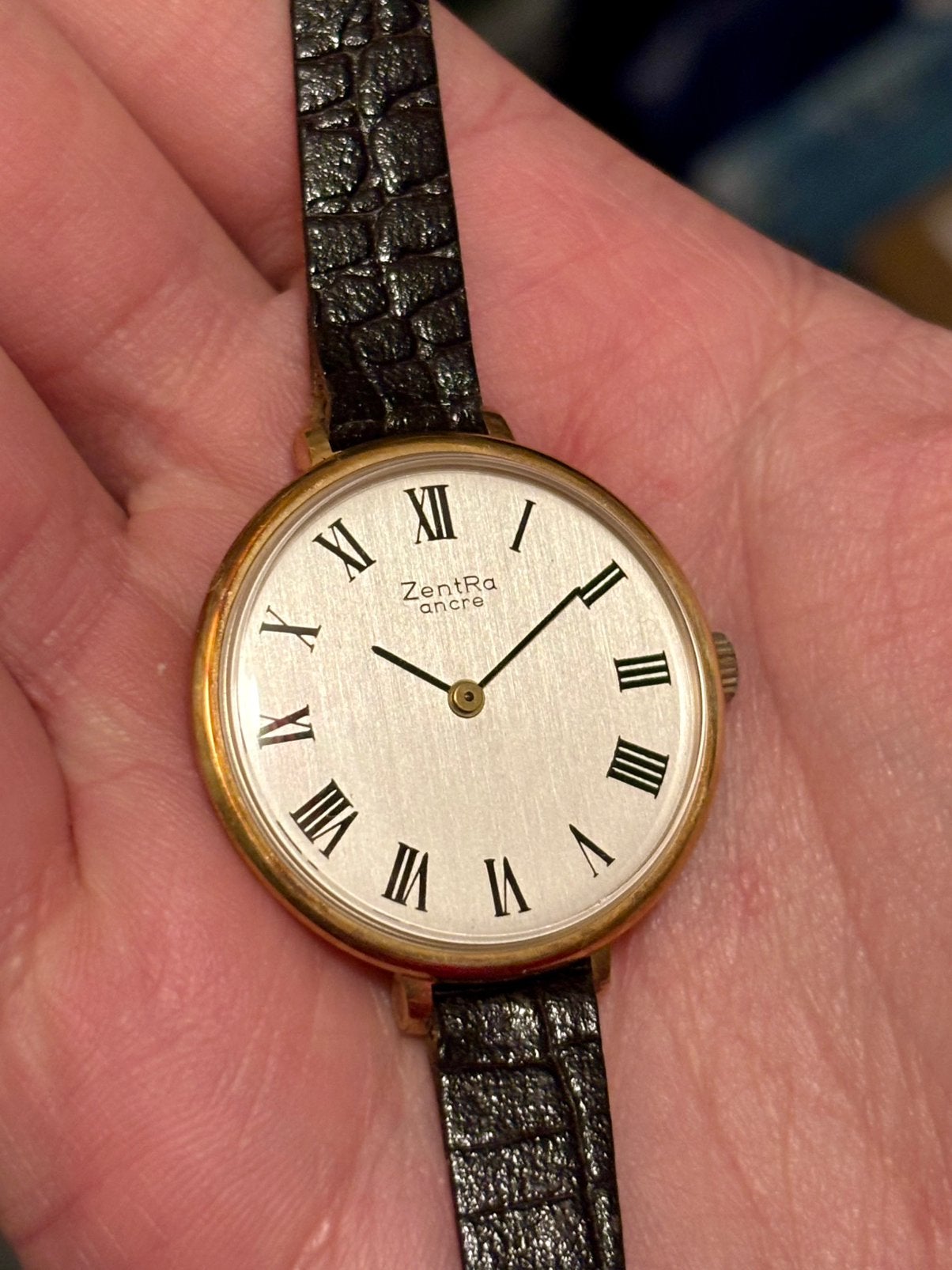 Zentra vintage horloge handopwinder. Werkt naar behoren, Ophalen of Verzenden, Staal, Overige merken, 1960 of later