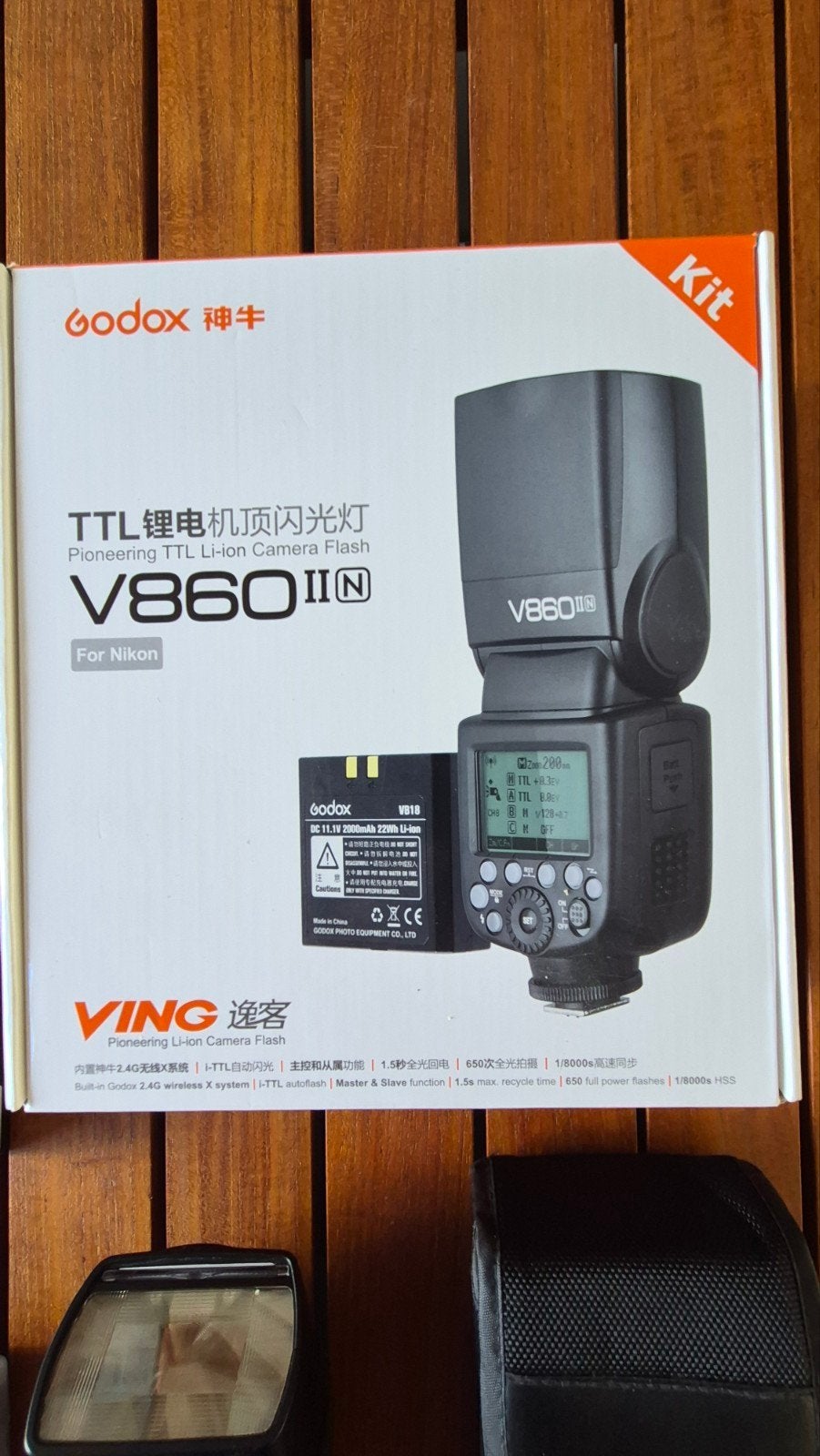 Godox V860II N flitser en XProN trigger voor Nikon, Audio, Tv en Foto, Nikon, Externe flitser, Ophalen of Verzenden, Zo goed als nieuw