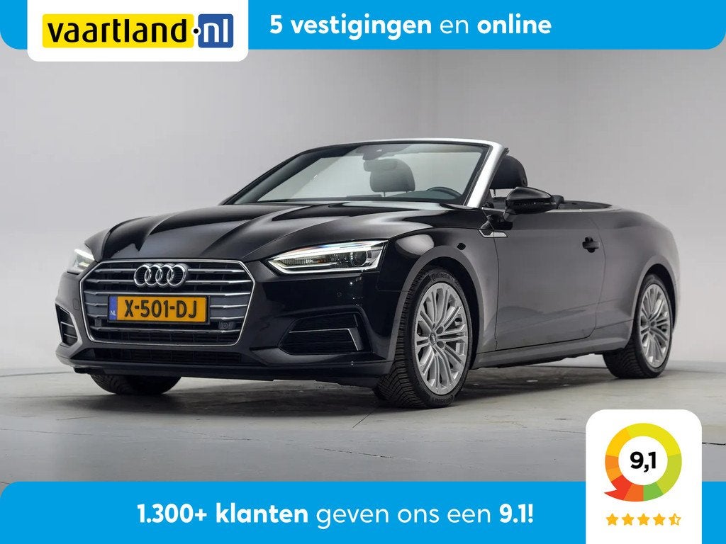 Audi A5 CABRIOLET 2.0 TFSI MHEV Sport Pro Line Plus [ Virtua, Auto's, Gebruikt, 4 stoelen, Zwart, Lichtsensor