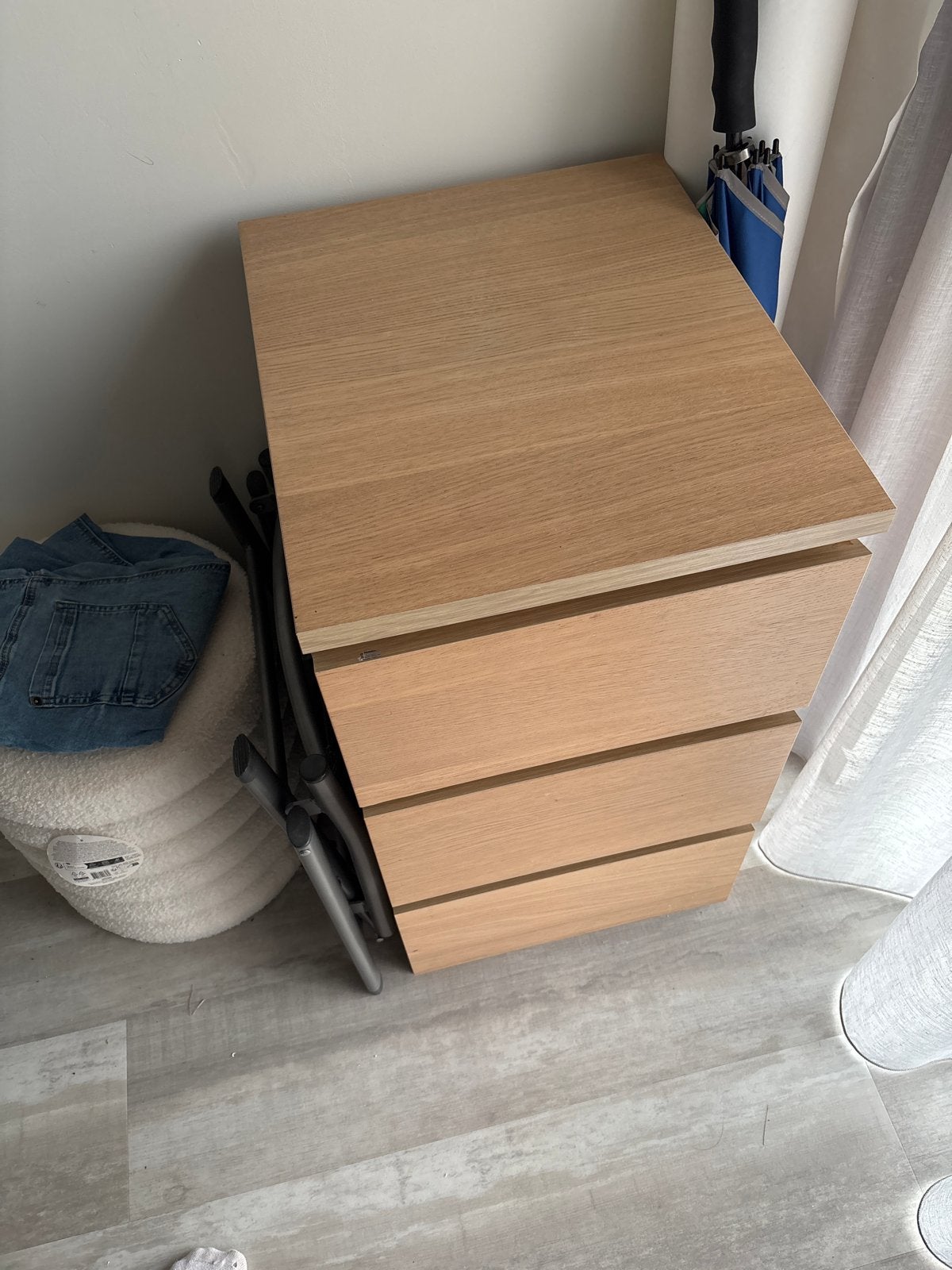 Houten ladekast met 3 laden, Huis en Inrichting, Ophalen, Gebruikt, 100 tot 150 cm, 50 tot 100 cm
