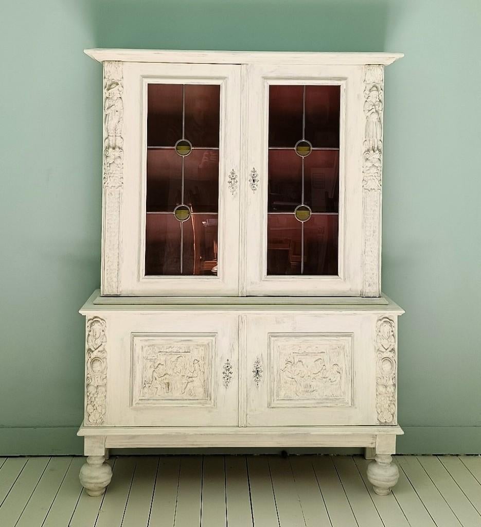 Vintage buffetkast (massief hout) 176,5x127,5x43 cm, Ophalen, Vintage / barok / neo-renaissance / landelijk / brocant, 100 tot 150 cm