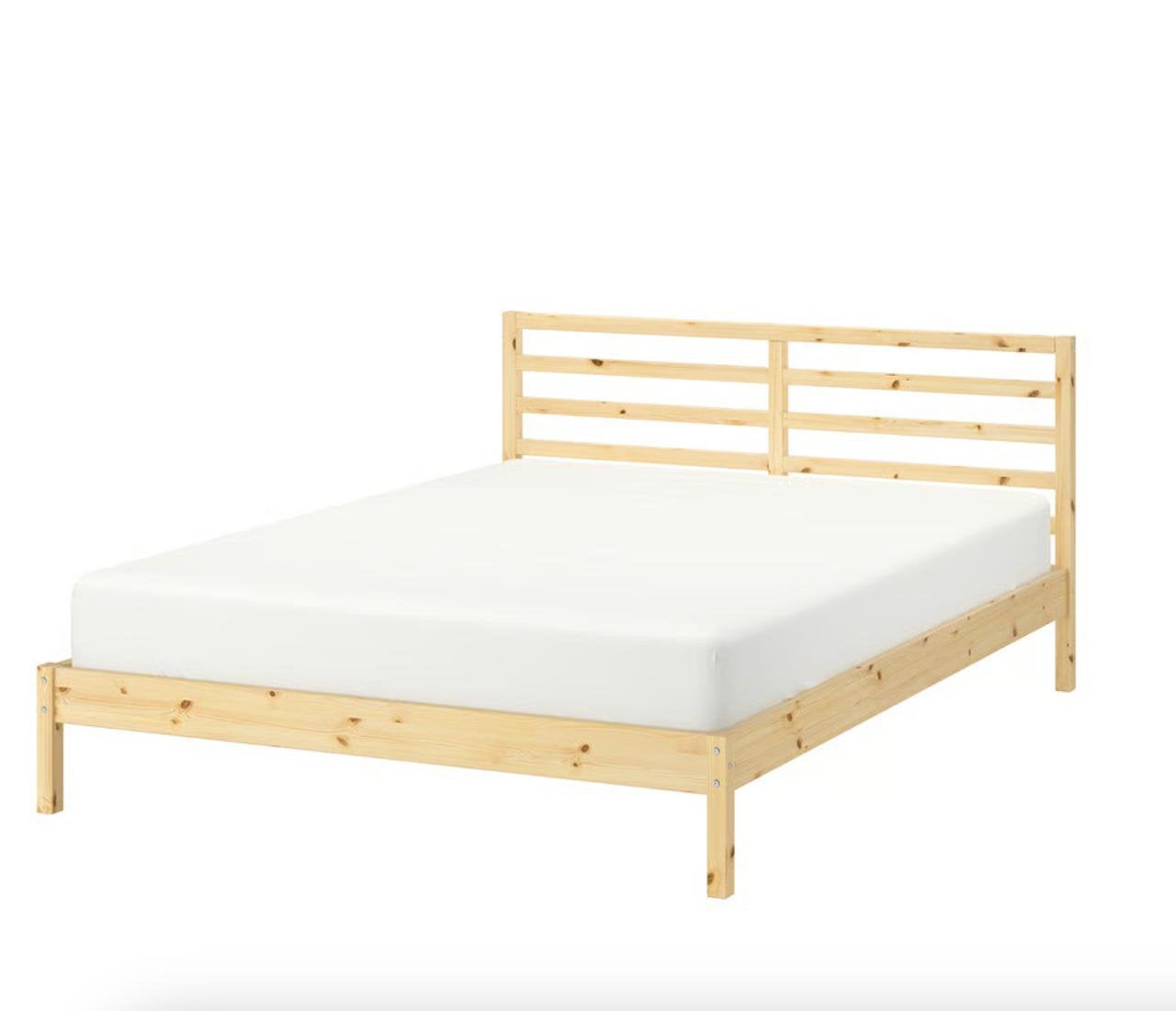 IKEA TARVA Bed Frame 140200 cm + Slatted Bed Base, Ophalen, Gebruikt, Tweepersoons, 140 cm